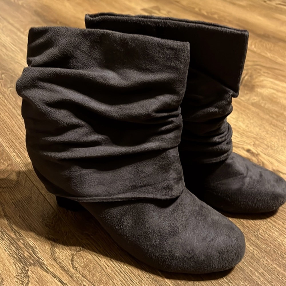 Grey Wedge Boots